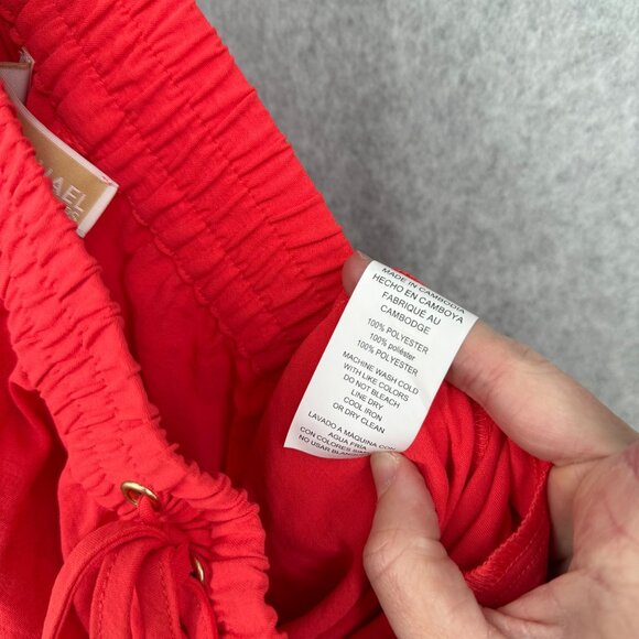 Michael Kors Womens Wide Leg Pant Size M Sea Coral Split Hem Flowy Beachy NEW - Picture 8 of 14